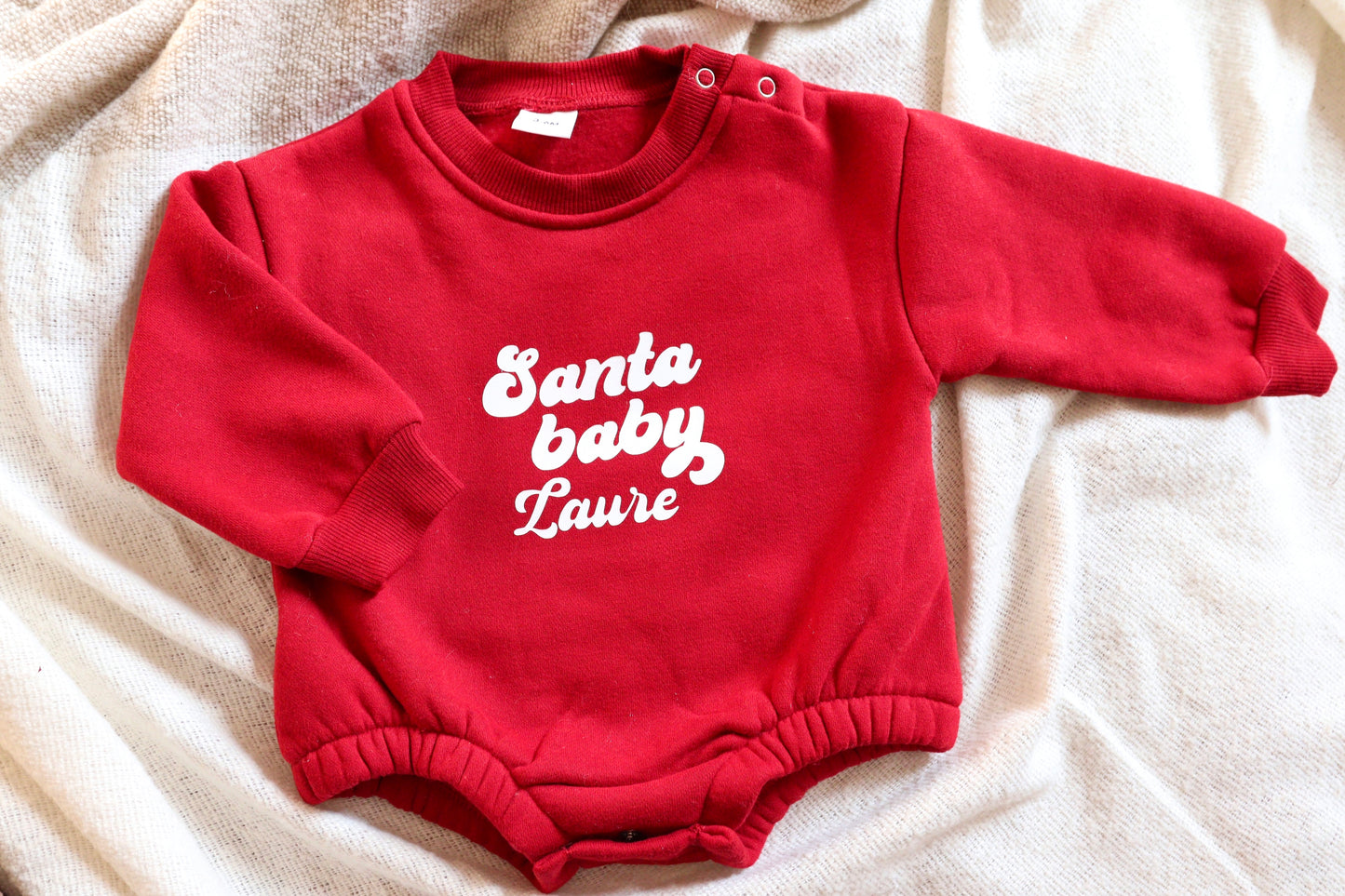 Santa baby kerst romper met naam