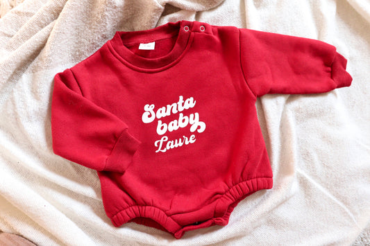 Santa baby kerst romper met naam