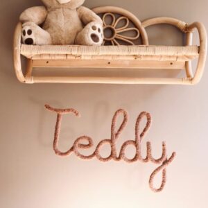 Teddy naam lichtbruin babykamerdecoratie