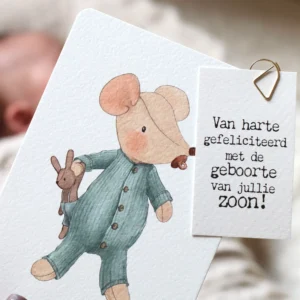 Kaartje met muis jongen
