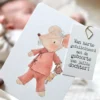 kaartje met muis en tekstlabel kraamcadeau geboortekaartje