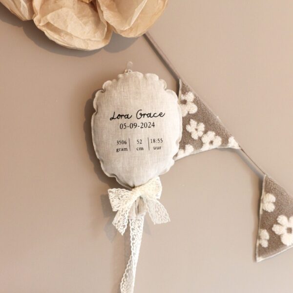 Linnen ballon gepersonaliseerd